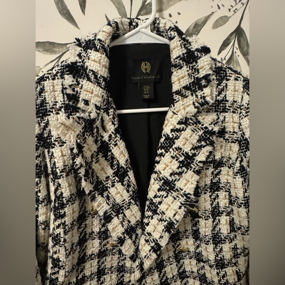 House of Harlow 1960 Houndstooth Wool-blend Tweed Blazer - Picture 2 of 9